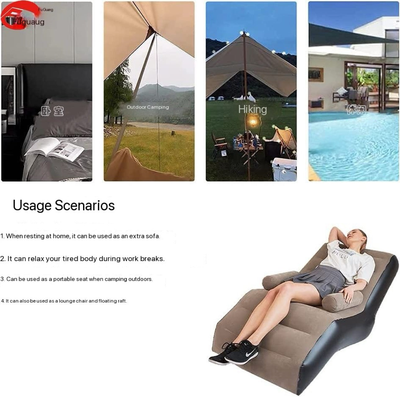 Ultimate Camping Luxury Sofa Air inflatable Auto Easy Ultra Portable & Inflatable Free Chargeable Super Pump