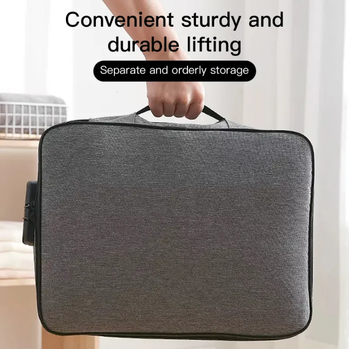 5-Layer Waterproof Document Organizer – Zipper Lock File Bag, Dust-Proof Travel Wallet with Handle for Camping & International Trips
