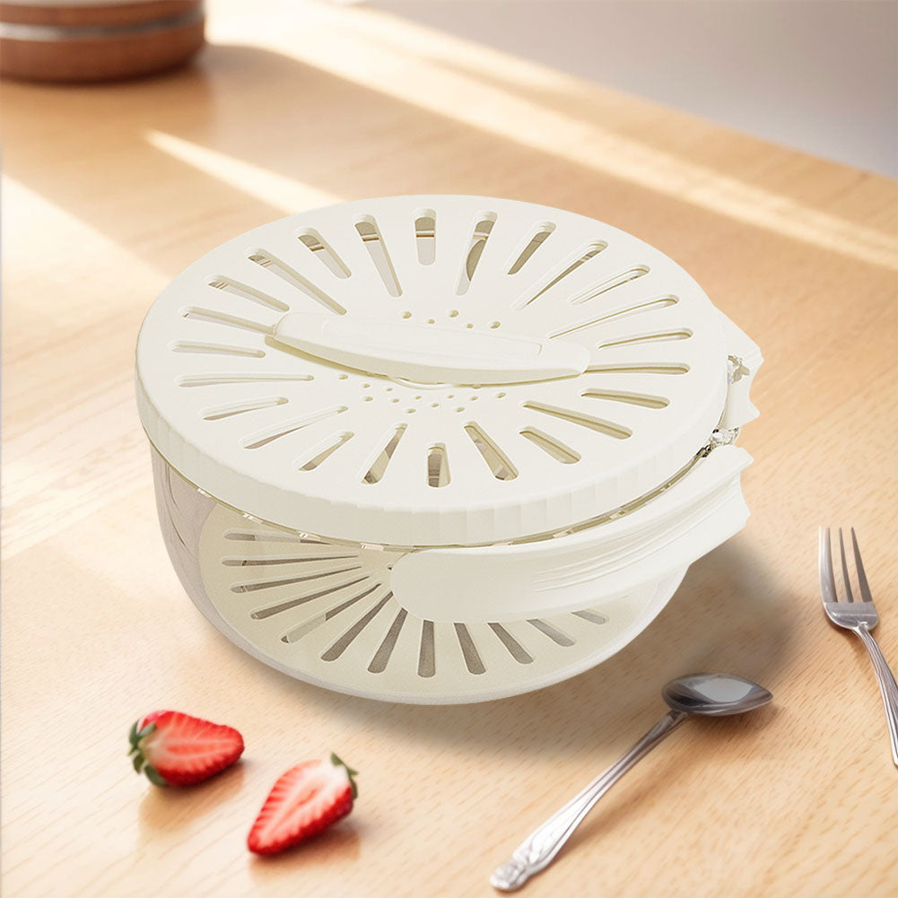 Fruit Drain Basket With Lid vegetable Washing Bowl Foldable Handle Portable Fridge Food Storage Container