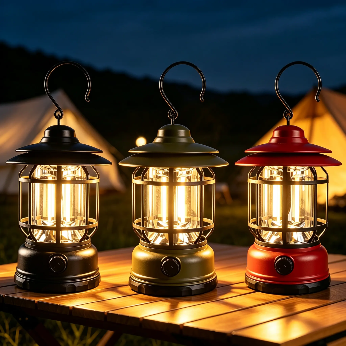 Camping Lamp Lantern Stand Dimming Portable Rechargeable Bright Vintage Outdoor Long Endurance Tent Lamp