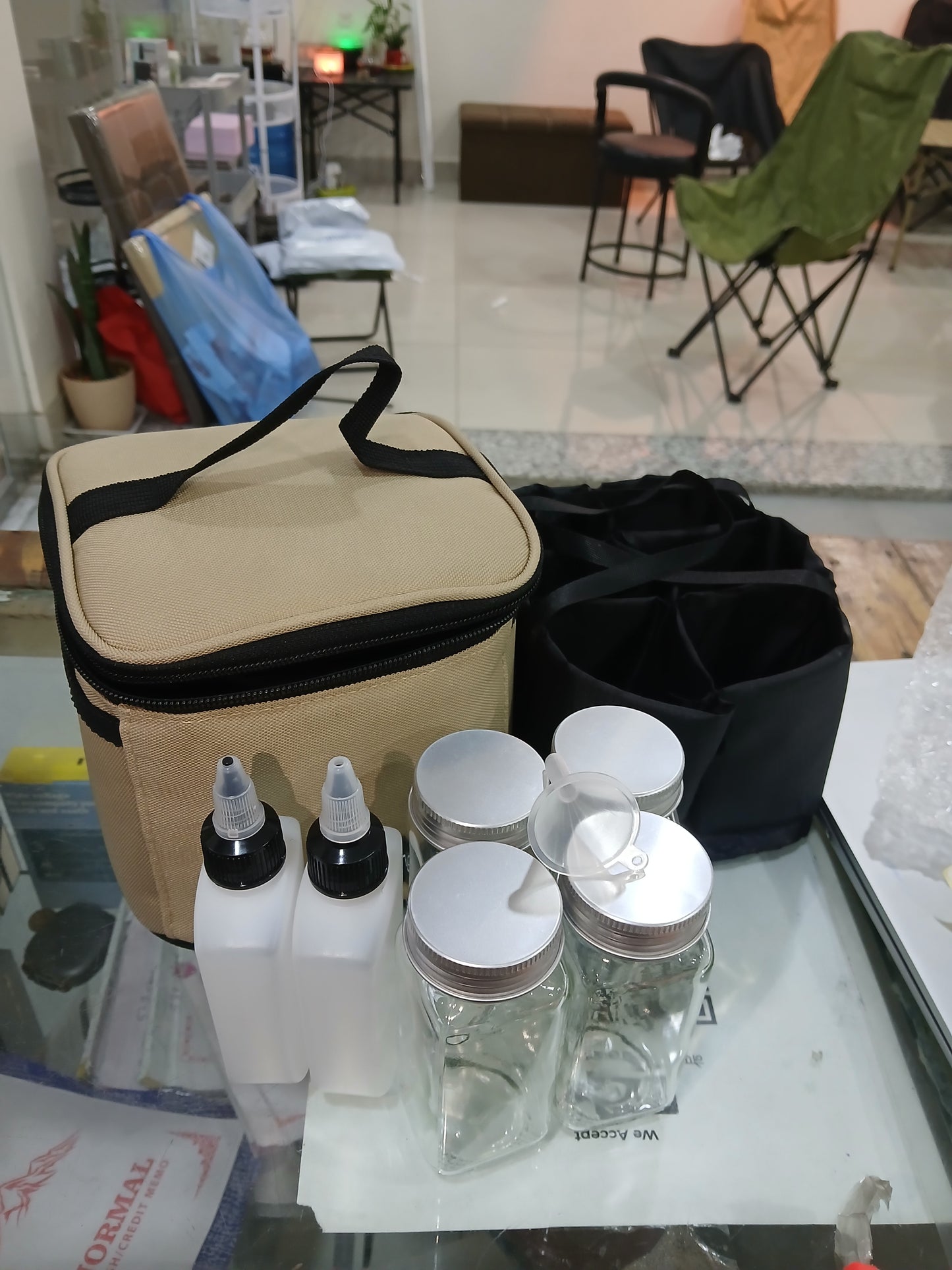 Fashionable Outdoor Spice Storage Bag Water Resistant Portable Cookware Oil And Seasoning Organizer