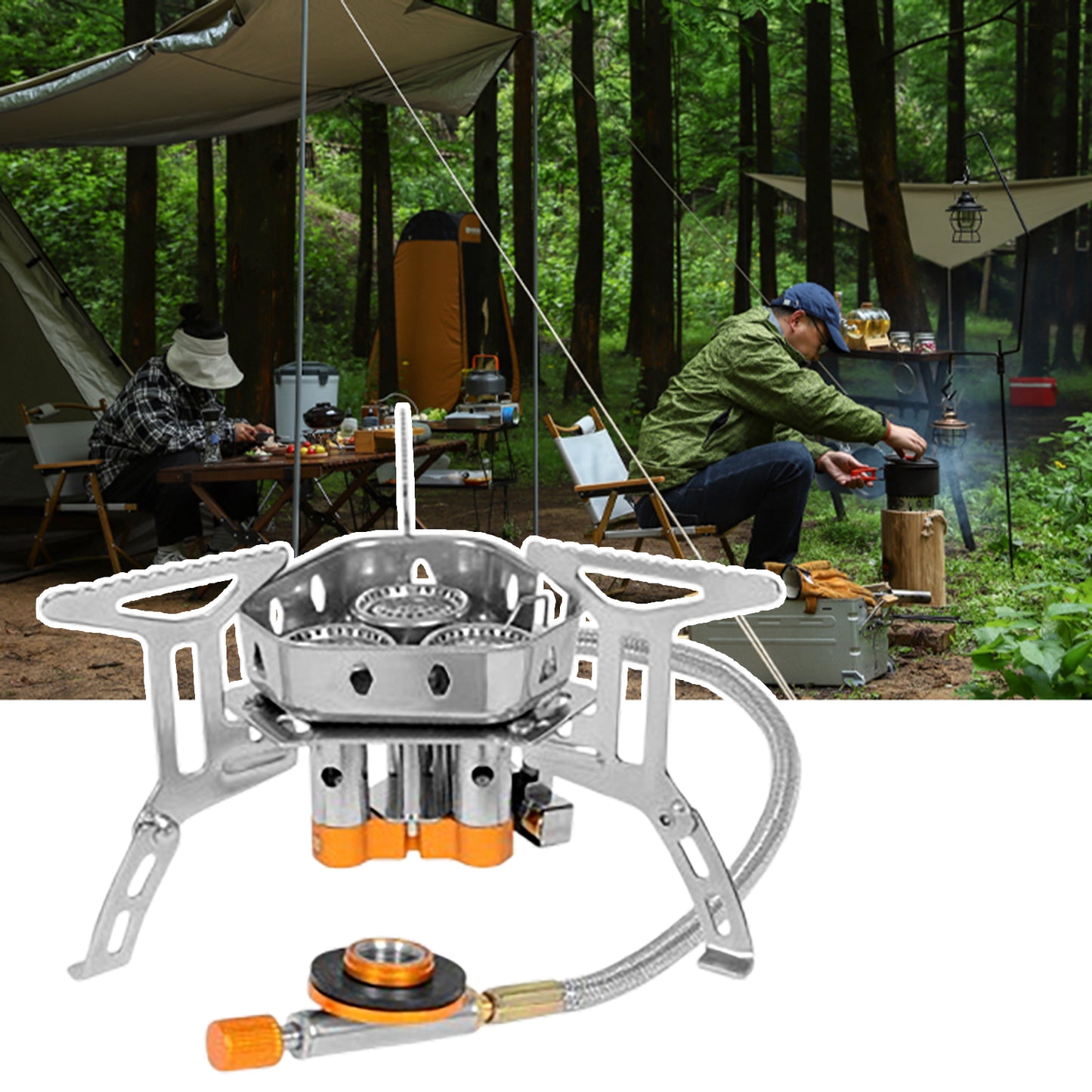 Portable Gas Burner Outdoor Solo Backpack Hiking Camping Butane Gas Stove Windddproof Camp Stove