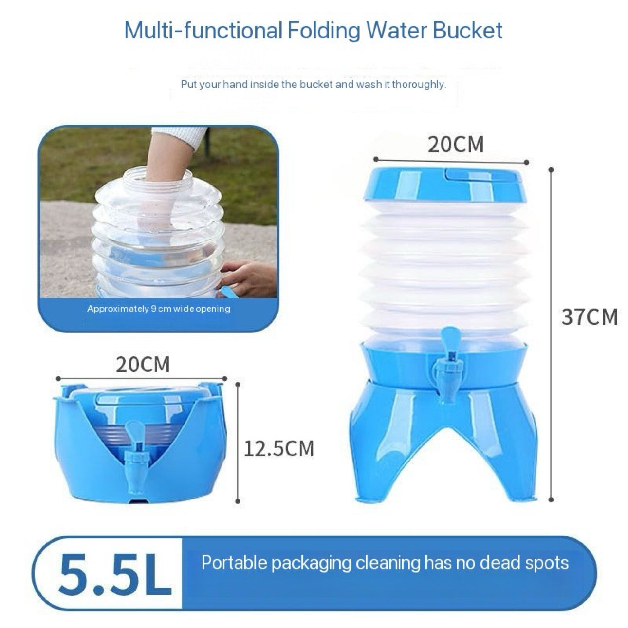 Outdoor Camping Folding Water Container Bag Portable Folding Water Storage Bag With Knob Faucet Bag