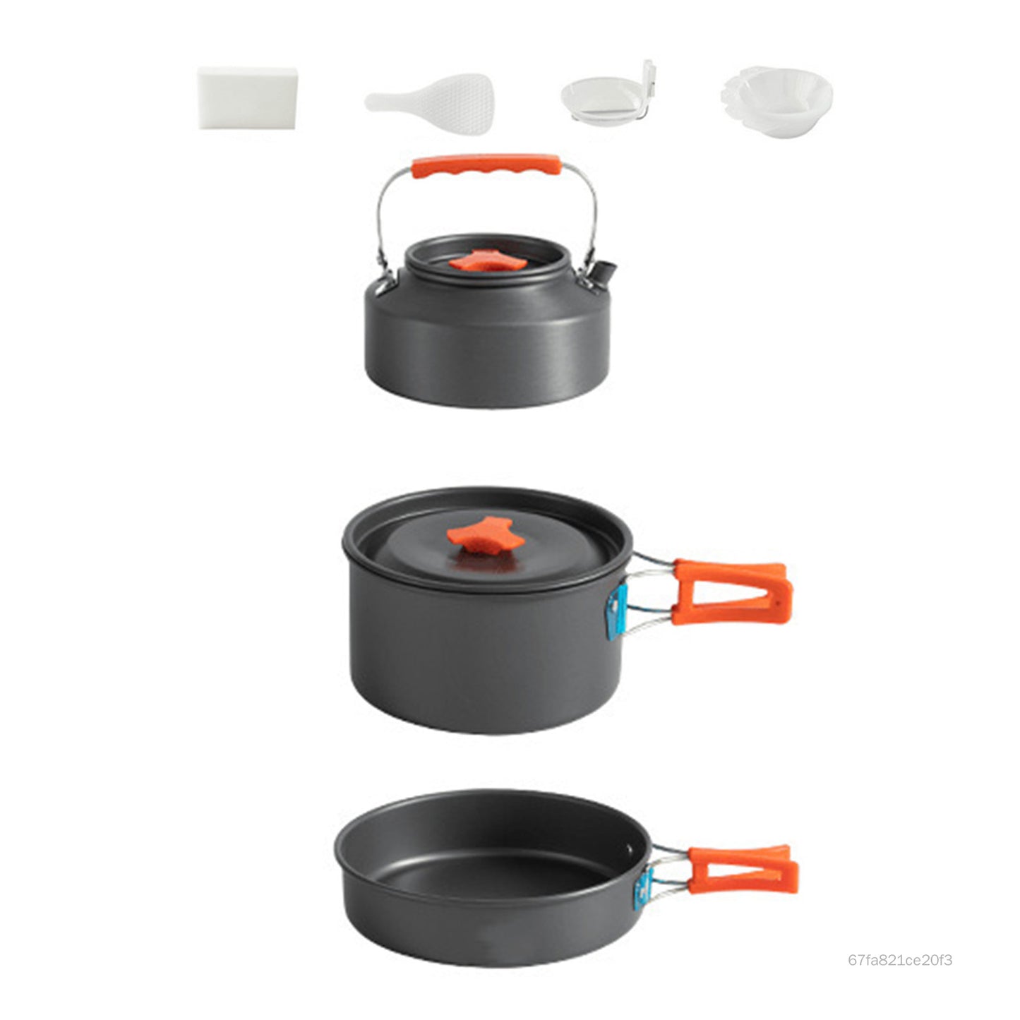 Portable Outdoor Camping Cookware For 3-4 Persons Nonstick Material Including Kettle|Frying Pan |Small Size Pot with Bowl and other Accessories