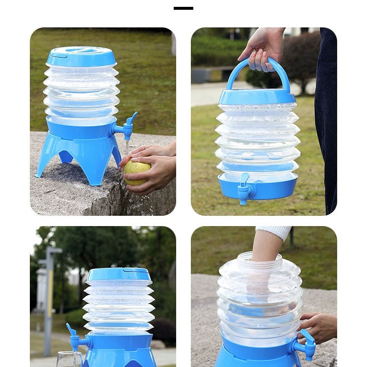 Outdoor Camping Folding Water Container Bag Portable Folding Water Storage Bag With Knob Faucet Bag