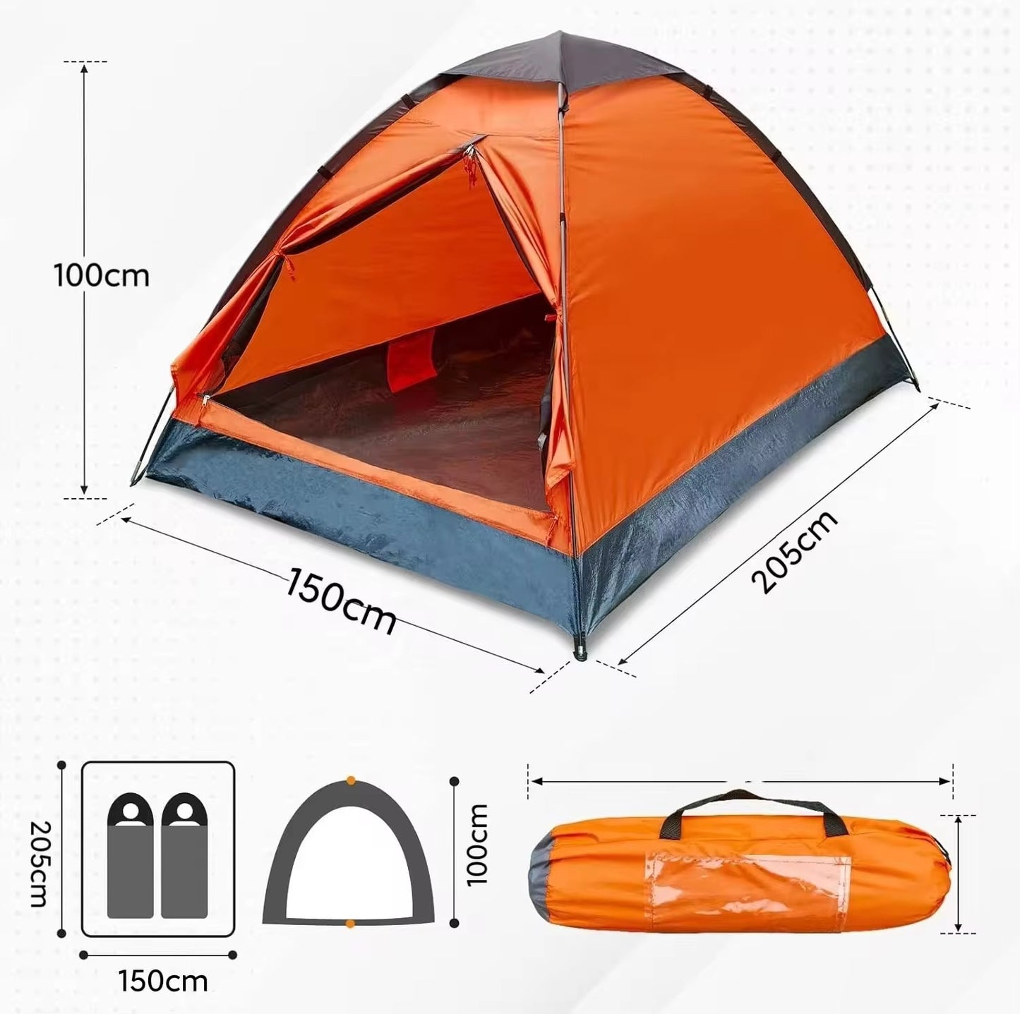 Ultra Portable Camping Tent Pro Fits on backpack double layers bug proof waterproof with zipper safety. Camping trekking travel picnic get shelter anytime anywhere