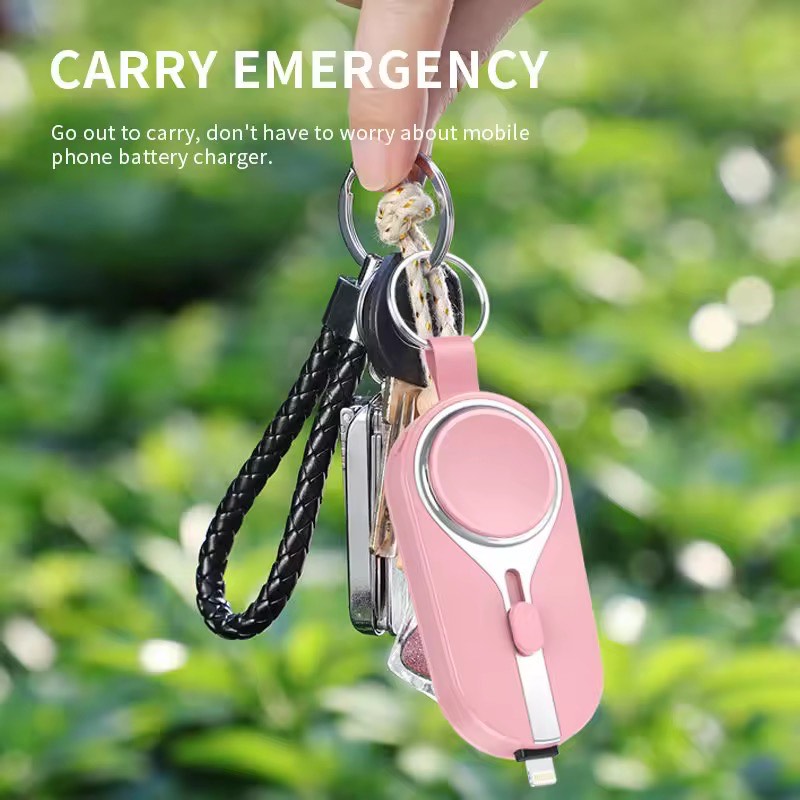 Multifunction Keychain Emergency Powerbank Large Capacity 4-in-1 Expansion Connector 3000mAH Wireless Charging For Mobile and Watch