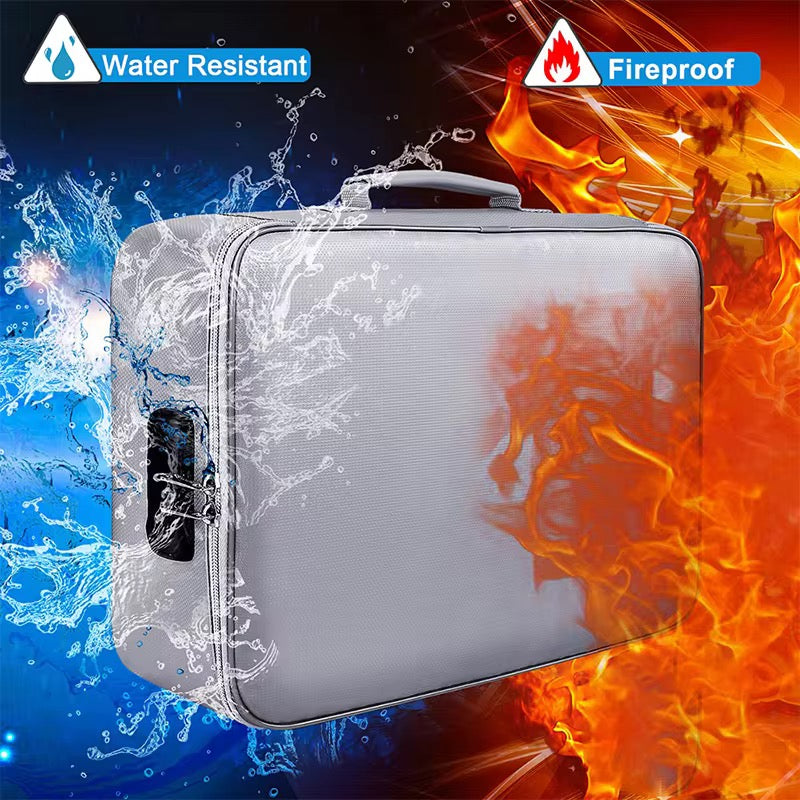 Fireproof Waterproof Documents Bag 300 plus certificates one big compartments 5 Side Passport Photo Laalpurja Cheque Book with zipper lock handle premium quality