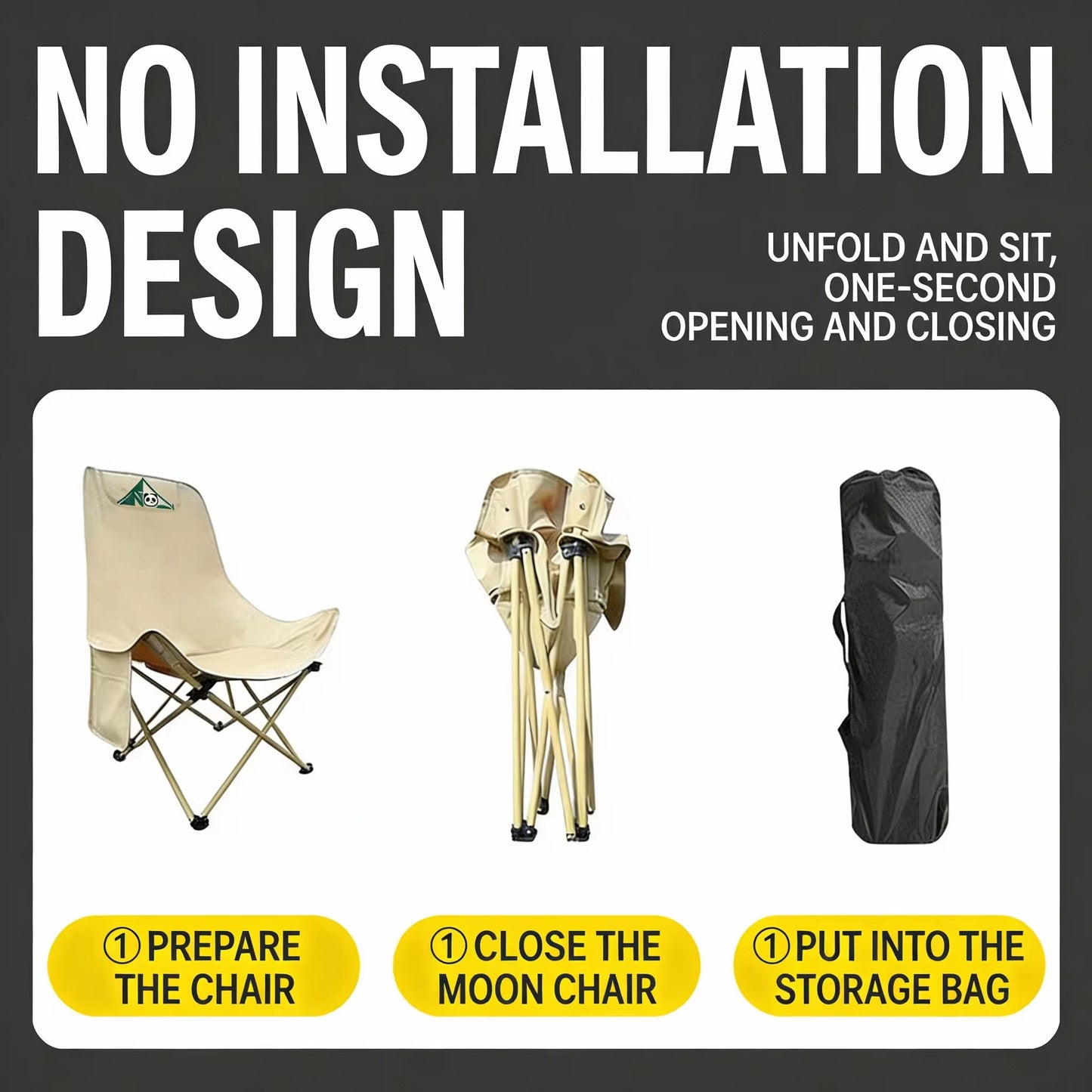 Camping Chair – जता गए पनि आरामले बस्नुहोस् | Folding Moon Chair | High-Back Portable Lounge | 150 kg | Portable with Carry Bag