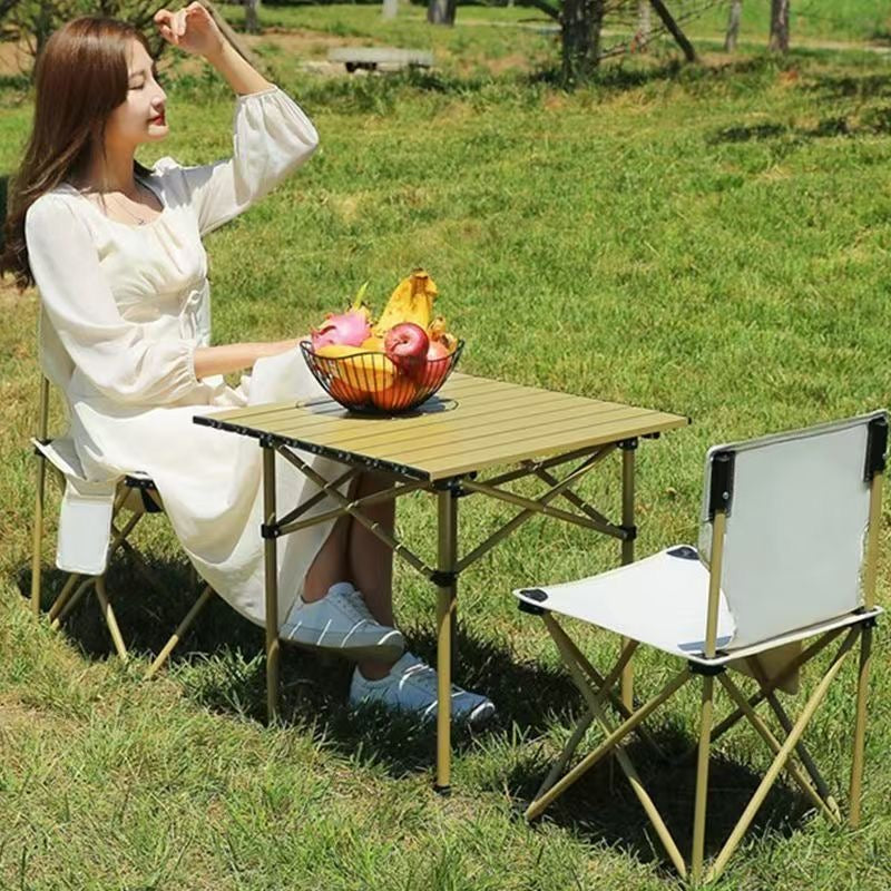 Camping ⛺️ Portable Outdoor Table + 2 Folding Chairs Bundle Trekking Travel Home Rooftop Restaurant Picnic Travel Car Must Have for perfect view and relax