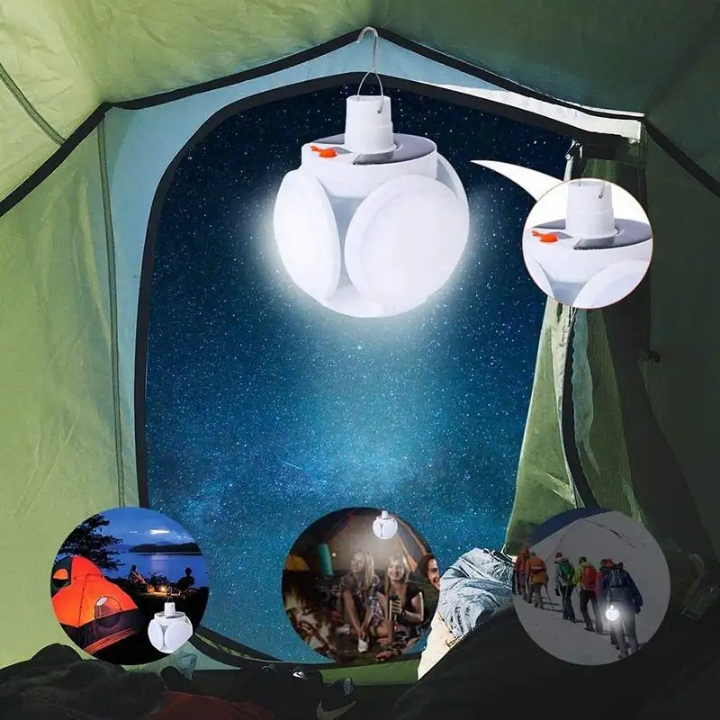 Work Light Hang Tent Lamps Portable Football Solar Bulb Multifunction Foldable USB Solar Led Light Rechargeable Camping Lanterns