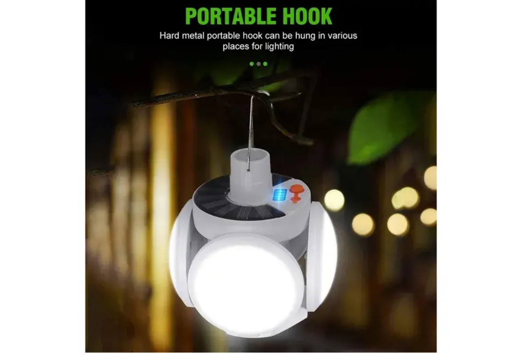 Work Light Hang Tent Lamps Portable Football Solar Bulb Multifunction Foldable USB Solar Led Light Rechargeable Camping Lanterns