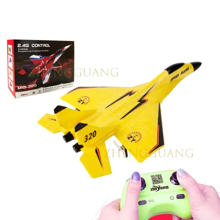 RC Toy Plane Light & Safe ZY P320 Pro - 2.4GHz Remote Control Airplane, Portable Hand Launch Glider for Beginners, Outdoor Flying Fun for Travel, Trekking, Camping, and Picnic Adventures For Adults & Kids
