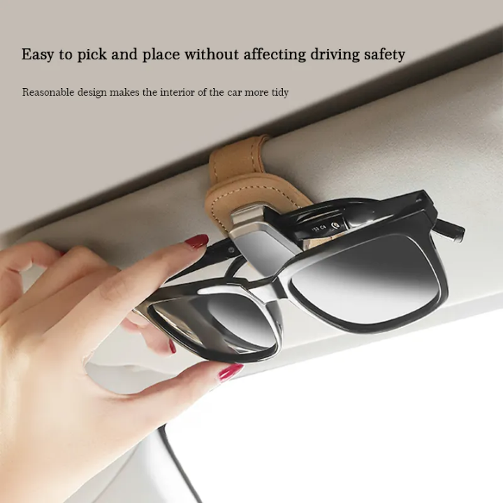 Car Sun Visor Sunglasses Holder Glasses Storage Ticket Card Clip Auto Accessories Useful When Travelling Outdoor Or Road Trips