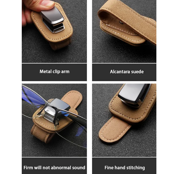 Car Sun Visor Sunglasses Holder Glasses Storage Ticket Card Clip Auto Accessories Useful When Travelling Outdoor Or Road Trips