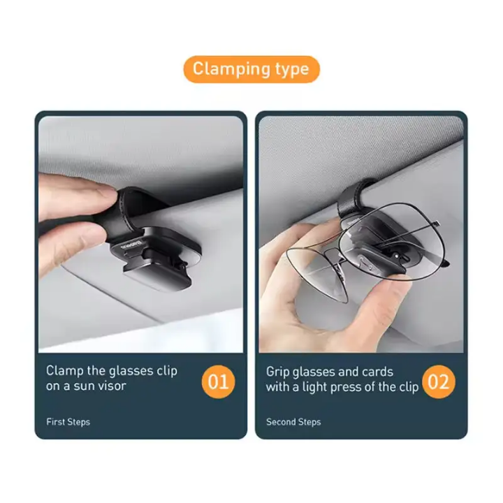 Car Sun Visor Sunglasses Holder Glasses Storage Ticket Card Clip Auto Accessories Useful When Travelling Outdoor Or Road Trips