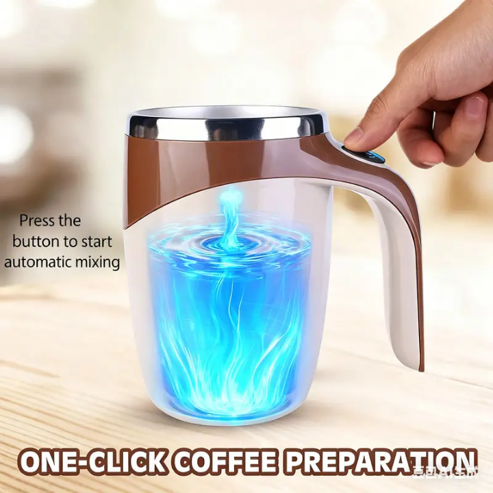 Modern Design 304 Stainless Steel Durable Convenient And Practical Magnetic Coffee Mug with Electric Automatic Stirring Thermal Insulation Portable For Both Indoor And Outdoor As Well As Gift Giving