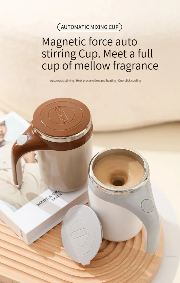 Modern Design 304 Stainless Steel Durable Convenient And Practical Magnetic Coffee Mug with Electric Automatic Stirring Thermal Insulation Portable For Both Indoor And Outdoor As Well As Gift Giving