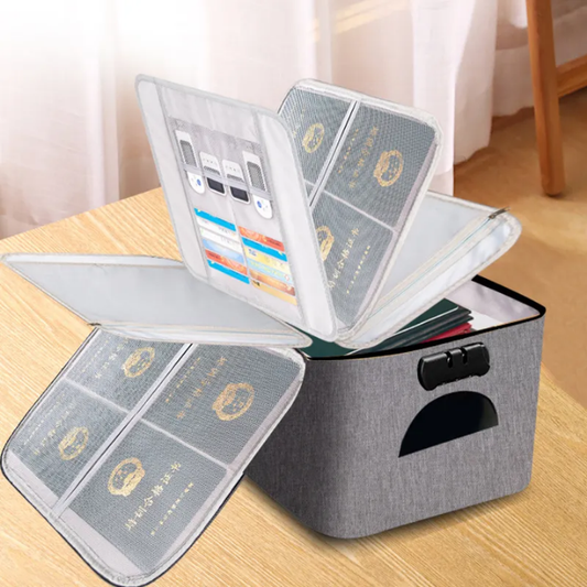 5-Layer Waterproof Document Organizer – Zipper Lock File Bag, Dust-Proof Travel Wallet with Handle for Camping & International Trips