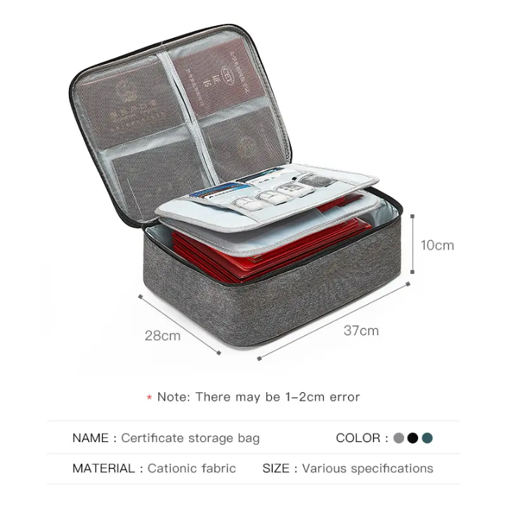 5-Layer Waterproof Document Organizer – Zipper Lock File Bag, Dust-Proof Travel Wallet with Handle for Camping & International Trips