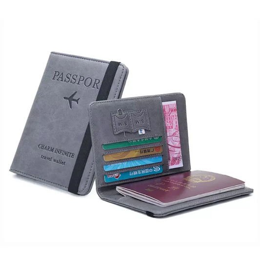 High Quality Leather Card Case Portable Travel Document Organizer RFID Blocking Passport Holder Cover Travel Wallet With Elastic Band Suitable For Travel Camping Trekking International Trips As Well As Indoor And Outdoor