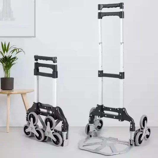 Aluminum Alloy Portable Folding Hand Trolley 75 KG Capacity Collapsible Travel/Moving/Camping/Trekking/Shopping Cart with Platform Structure Tools Usage