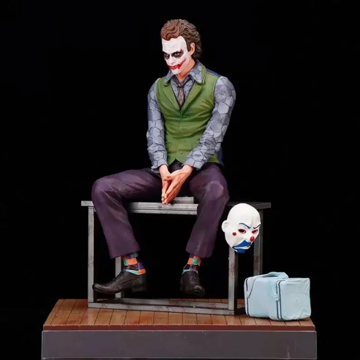 Seated Custom Anime PVC Joker Toy Figure 15cm Joker With Mask Sitting Model Static Ornament Action Figure A Little Upgrade For Your Room, Bike, Car, Bicycle And Many More