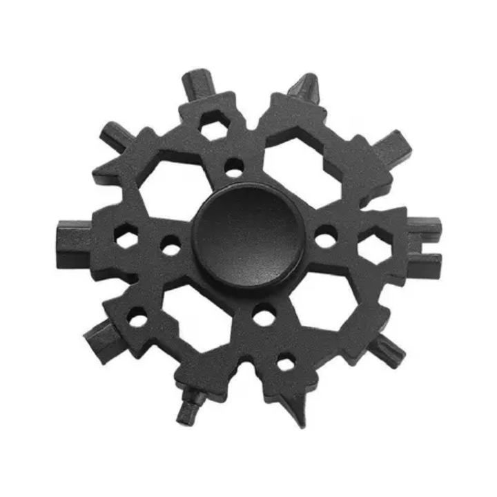 23-in-1 Stainless Steel Multi-Tool – Snowflake Fidget Spinner Wrench, Bottle Opener & Screwdriver Kit