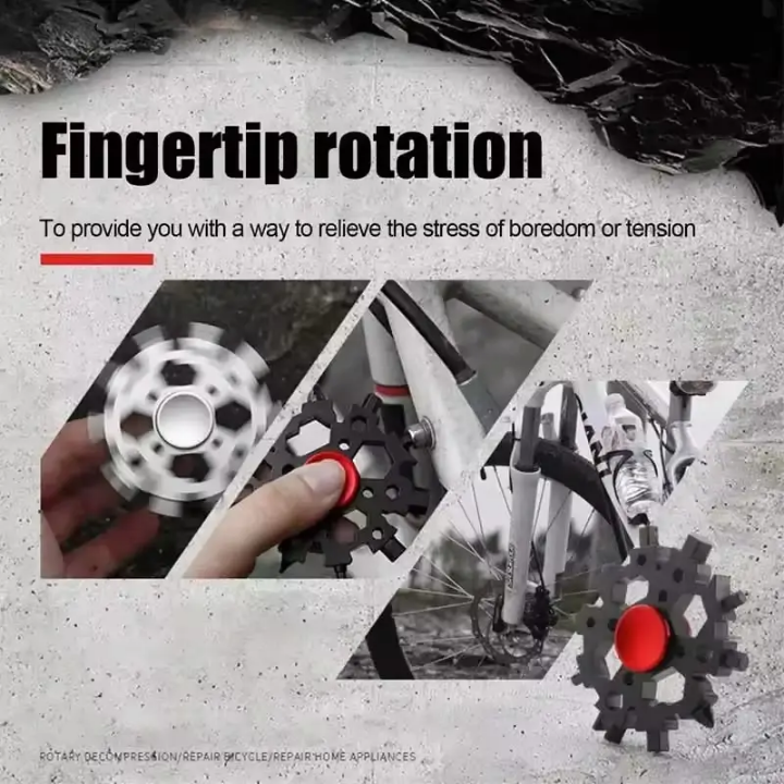 23-in-1 Stainless Steel Multi-Tool – Snowflake Fidget Spinner Wrench, Bottle Opener & Screwdriver Kit