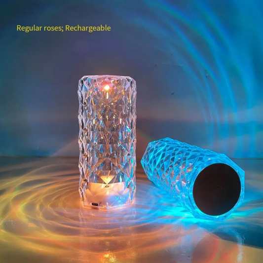 Rose Diamond Touch Crystal Lamp Indoor And Outdoor Luxury Rose Bloom Rechargeable USB Multi Color RGB Decoration Crystal Decor LED Room Night Light Perfect For Creating A Cozy Environment In Your Camp