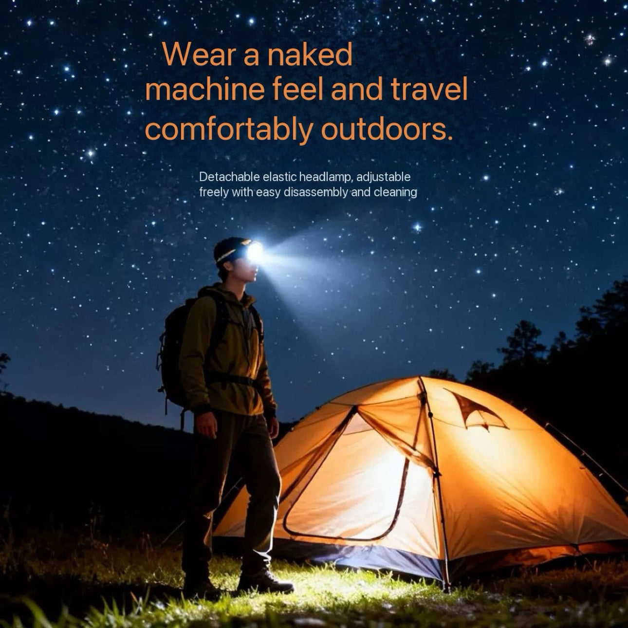 Super Bright Trekking Headlights XPE LED HeadLamp 5 Modes Motion Sensor Waterproof Headlight Farming Camping Red/White- Light Type C USB Head Lamp