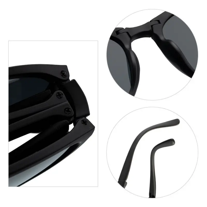 New Polarized Metal Folding Unisex Sunglasses For Driving Day and Night Photochromic Lens Portable and Easy-to-store UV - protection Sunglasses Perfect For Your Outdoor Adventures Such As Camping Picnic Trekking Rides Daily Wear And Many More