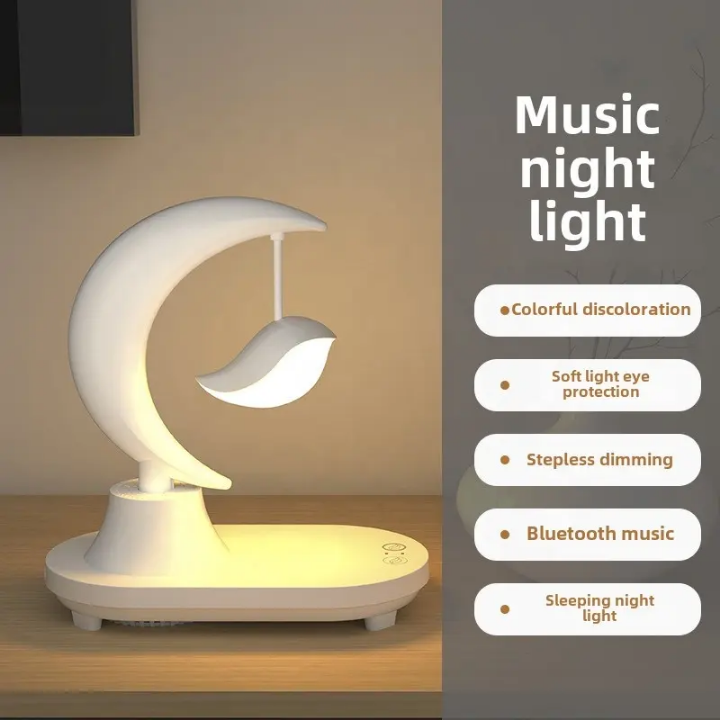 USB Rechargeable LED Atmosphere Decoration Lamp with Bluetooth Speaker – Stepless Dimmable, Wireless