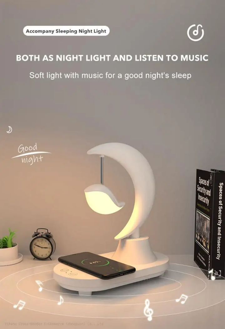 USB Rechargeable LED Atmosphere Decoration Lamp with Bluetooth Speaker – Stepless Dimmable, Wireless