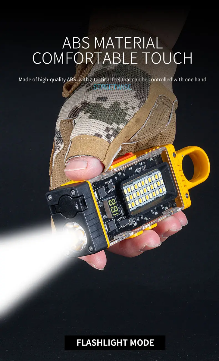 High Brightness Portable Outdoor Venting Camping Waterproof And Windproof LED Rechargeable USB Flashlight With High-Pitched Emergency Alarm And Powerbank