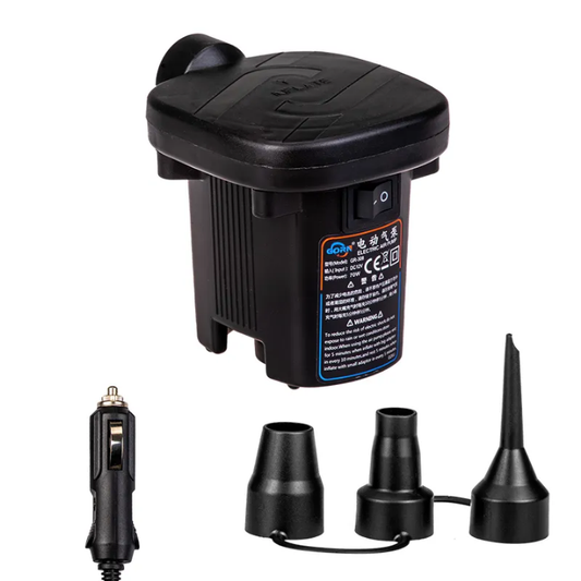 High Quality Portable Multifunctional DC Electric 12 Volt Inflating And Deflating Air Pump With 3 Nozzles For Air Beds / Cushions / Floaties And Many More Used Both Indoor And Outdoor