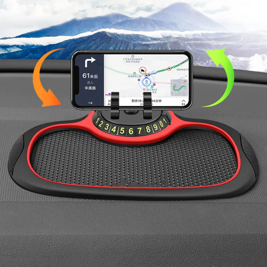 Non Slip Sticky Anti Slip Mat Multi-Function Car Dashboard Cell Phone Holder Car Anti Slide Mat Pad With Phone Number And Temporary Parking Number Card PVC Storage Pad
