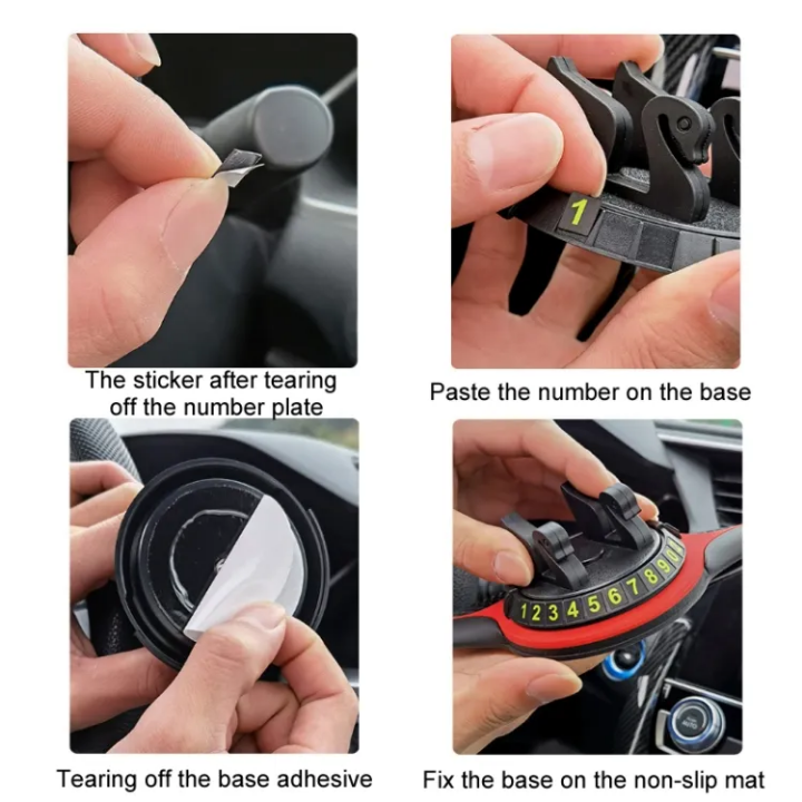 Non Slip Sticky Anti Slip Mat Multi-Function Car Dashboard Cell Phone Holder Car Anti Slide Mat Pad With Phone Number And Temporary Parking Number Card PVC Storage Pad
