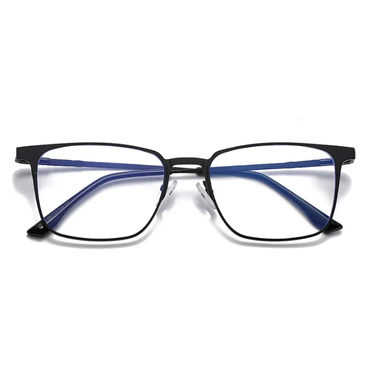 Blue Ray Cut Glass Full Rim Frame Fashion Metal Frame Photochromic Clear Lens Anti Blue Light Unisex Glasses Reading Gaming Outdoor Phones TV Anti Restrain Glasses