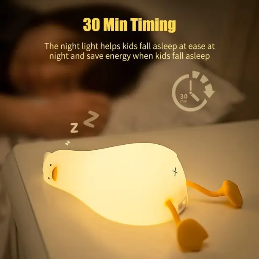 Sleeping Duck Lamp, Night Lamp Led Squishy Cute Soft Silicon Duck Light Mini USB Rechargeable Lazy Light Perfect For A Camp Night