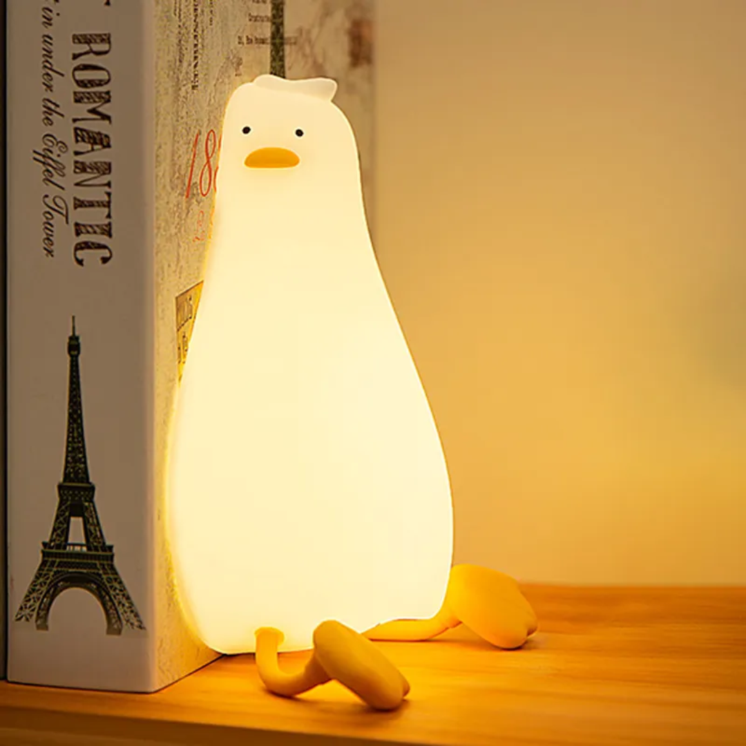 Sleeping Duck Lamp, Night Lamp Led Squishy Cute Soft Silicon Duck Light Mini USB Rechargeable Lazy Light Perfect For A Camp Night