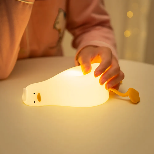 Sleeping Duck Lamp, Night Lamp Led Squishy Cute Soft Silicon Duck Light Mini USB Rechargeable Lazy Light Perfect For A Camp Night