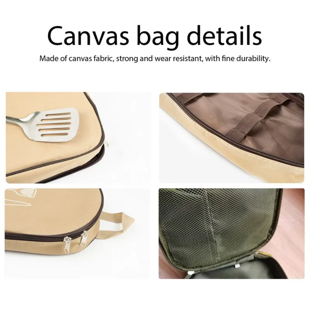 Outdoor Kitchen Utensil Set Large Capacity Camp Organizer Pouch For Camping Trekking And Picnics