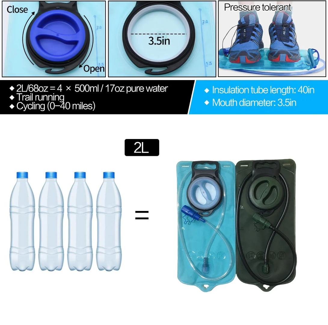 2 L Water Storage Hydration Bladder Backpack Water Bag for Hiking Outdoor Trekking Travel