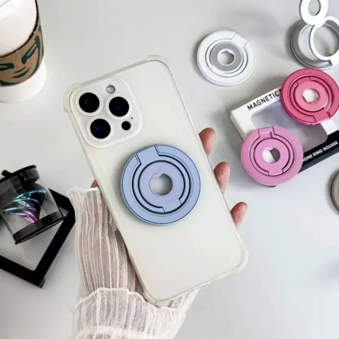 360 degree Ultra-thin Magnetic Ring Holder Rotational Detachable Double Side Strong Magnet Finger Stan