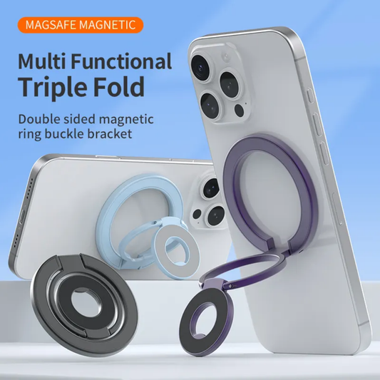 360 degree Ultra-thin Magnetic Ring Holder Rotational Detachable Double Side Strong Magnet Finger Stan