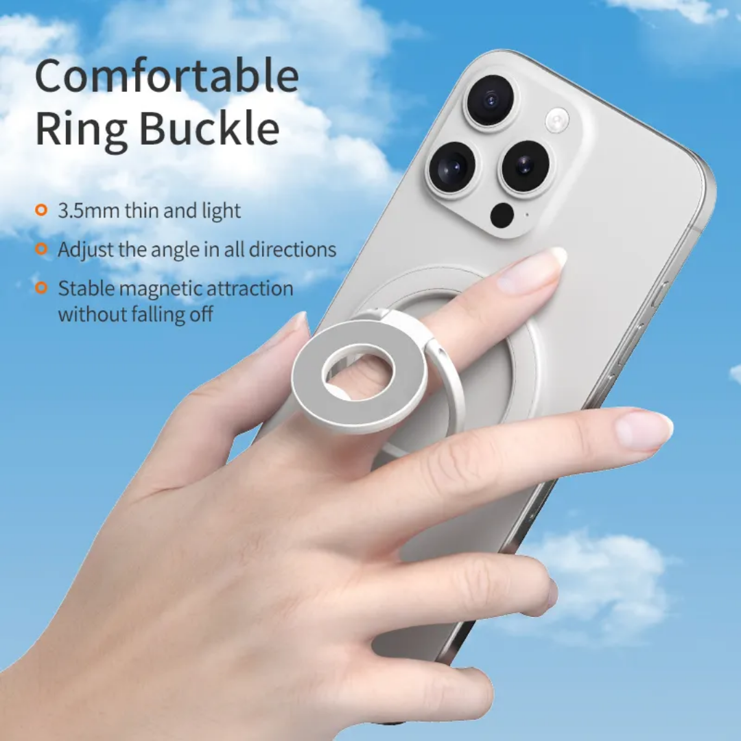 360 degree Ultra-thin Magnetic Ring Holder Rotational Detachable Double Side Strong Magnet Finger Stan