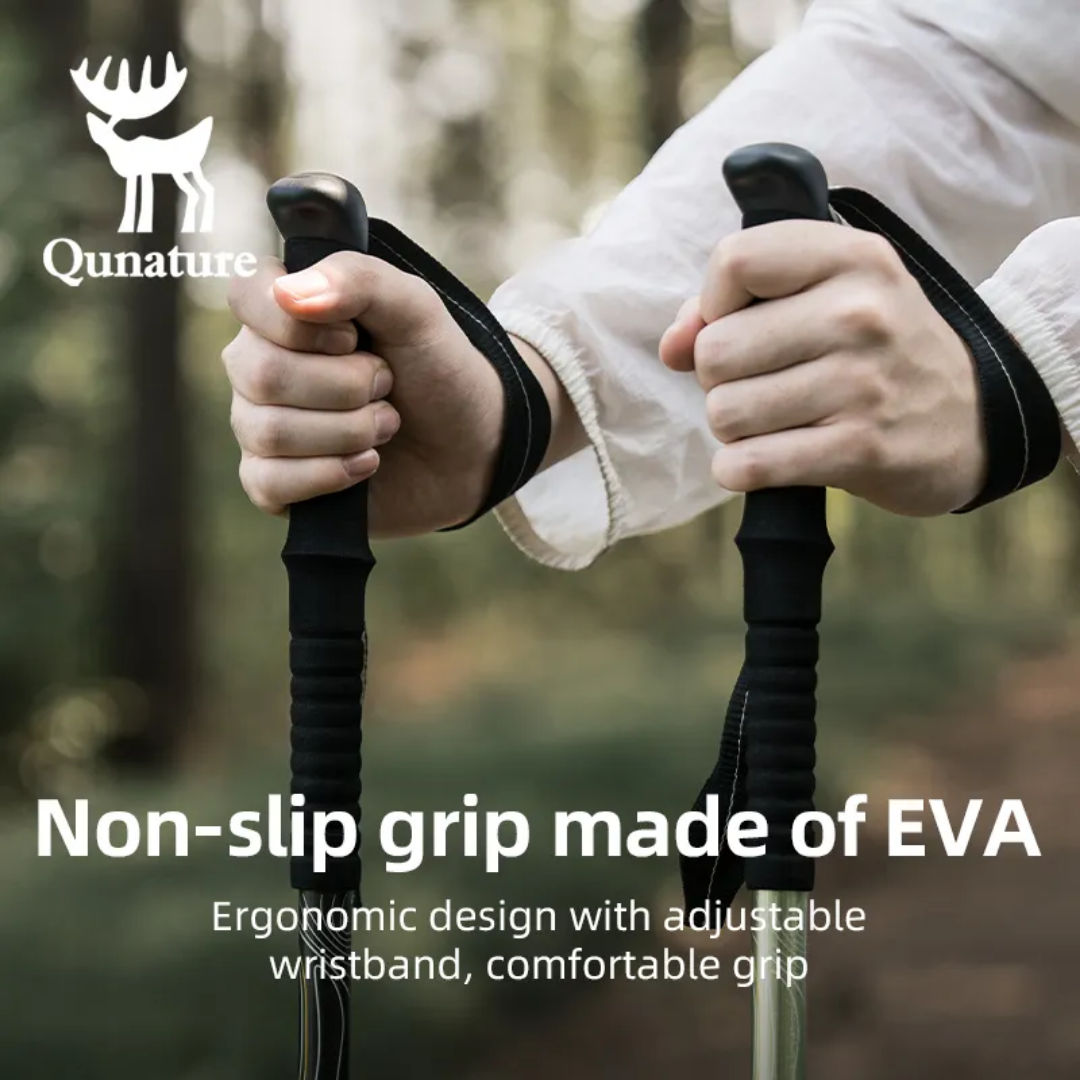 Trekking Stick Lightweight Aluminum Folding Anti Slip Trifold Portable And Easy Outdoor Walking Stick