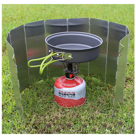 Camping Stove Wind Shield Aluminum Alloy Foldable 10 Plates for Camping Picnic Hiking Outdoor Adventures
