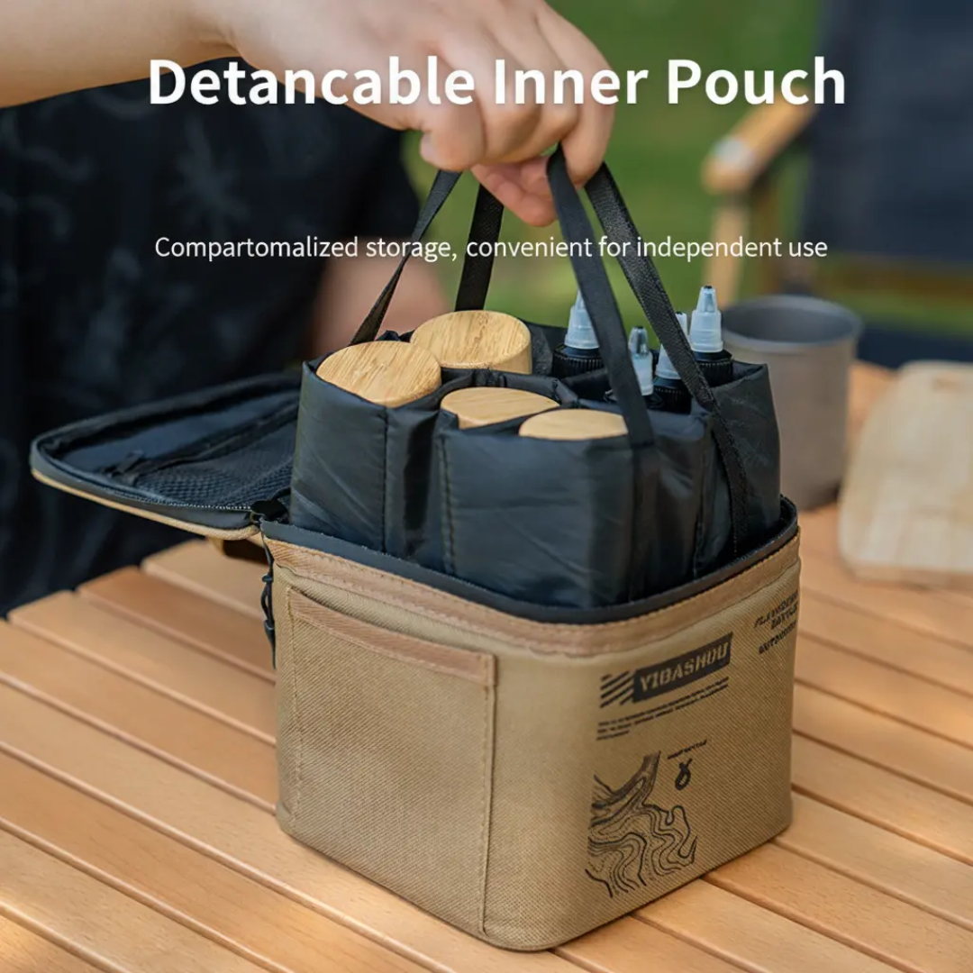 Fashionable Outdoor Spice Storage Bag Water Resistant Portable Cookware Oil And Seasoning Organizer